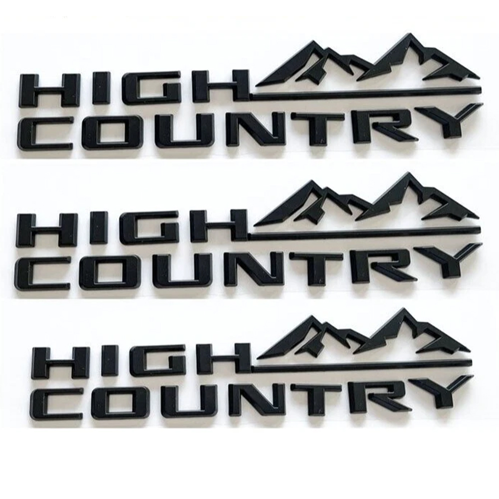 3PCS 2019-2023 Silverado Plastics High Country Fender Letter Matte Black Chevrolet 