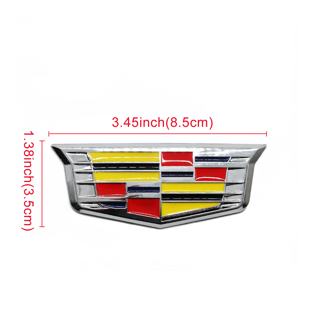 2PCS Escalade CTS STS DTS SRX XTS Metal Fender Marker Door Emblem Chrome Color Cadillac 84552887