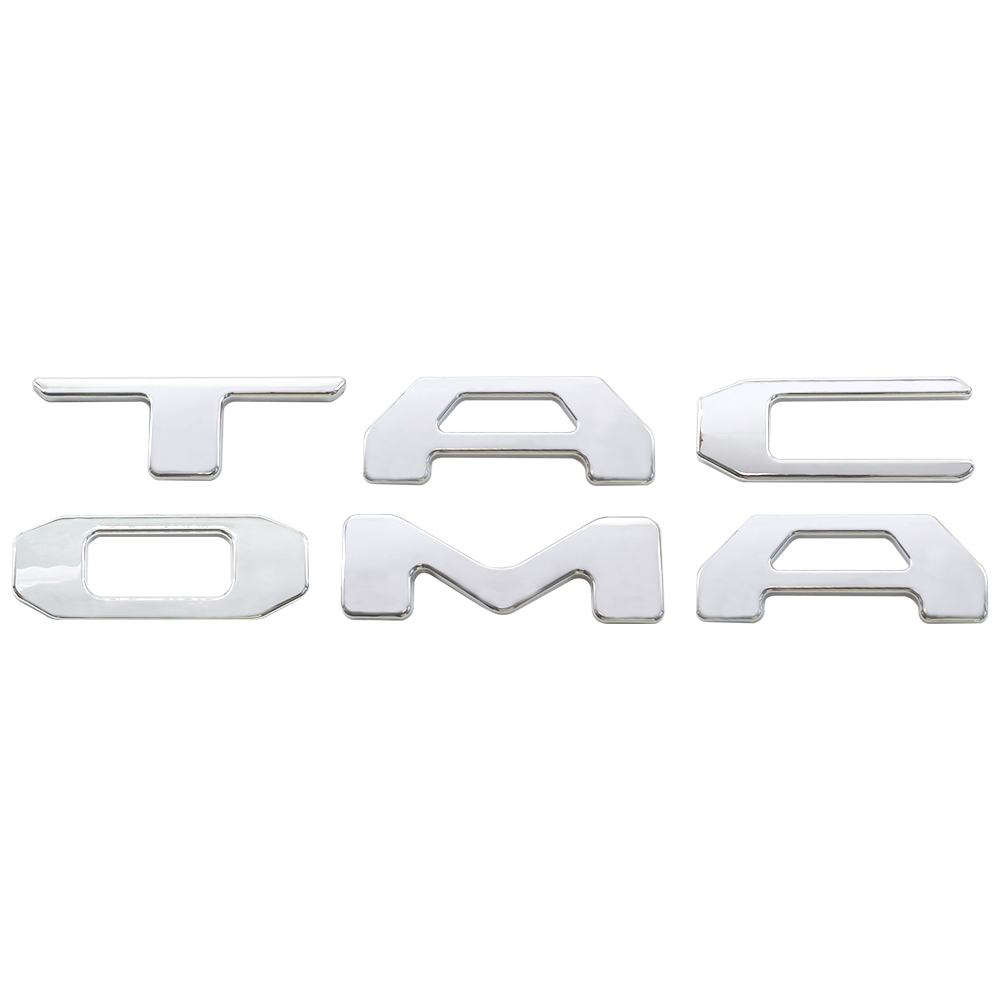 1 Set 2024-2026 Tacoma Abs Plastic Tailgate Letters Gloss Chrome Toyota 
