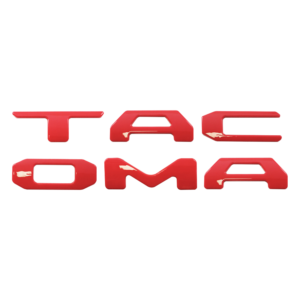 1 Set 2024 2025 2026 Tacoma Abs Plastic Tailgate Letters Gloss Red Toyota 