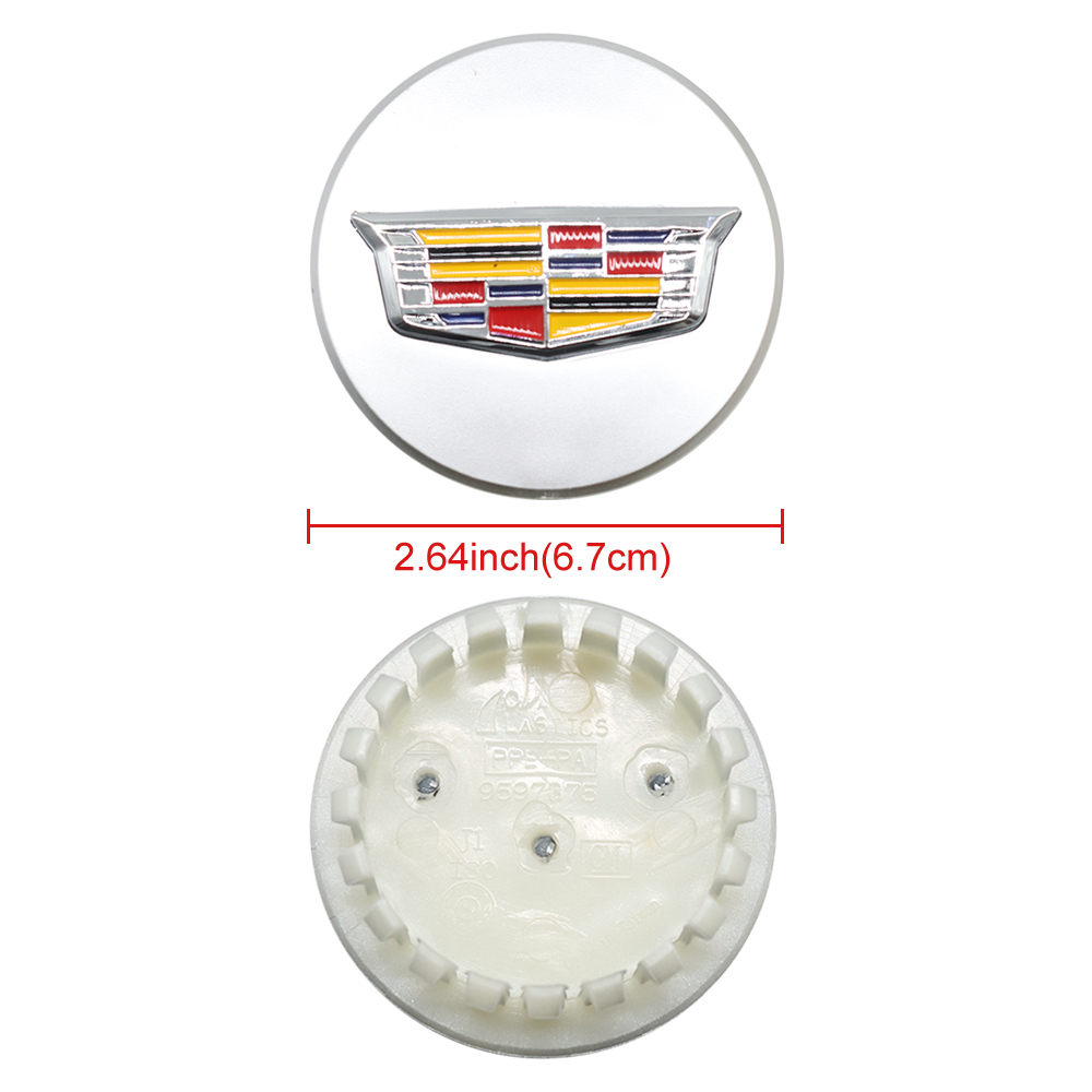 4Pcs ATS CT6 CTS XTS XT4 Plastic Wheel Center Caps Rim Silver Colored Cadillac 66mm 9597375