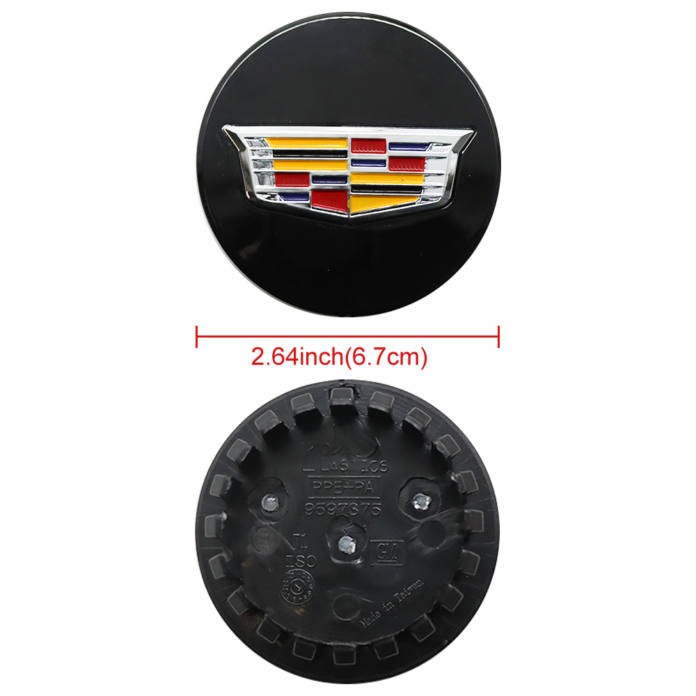 4Pcs ATS CT6 CTS XTS XT4 XT5 Plastic Wheel Center Hub Caps Rim Black Colored Cadillac 66mm 23156594