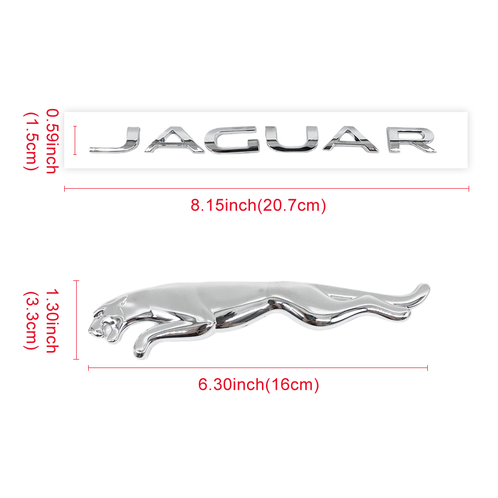 2010-2023 F-TYPE XJ XJR XF XE XJ6 F-PACE Tailgate Badge ABS Chrome Jaguar Self-Adhesive Decal Nameplate