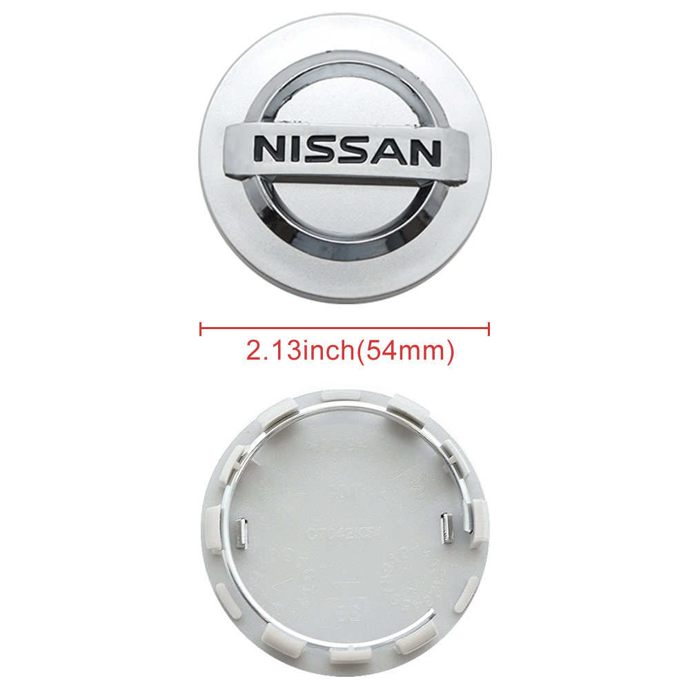 4PCS Fit 1996-2020 Altima Maxima Murano Sentra Rogue Metal Wheel Center Cap 54mm Silver Black 40343 AU51A 