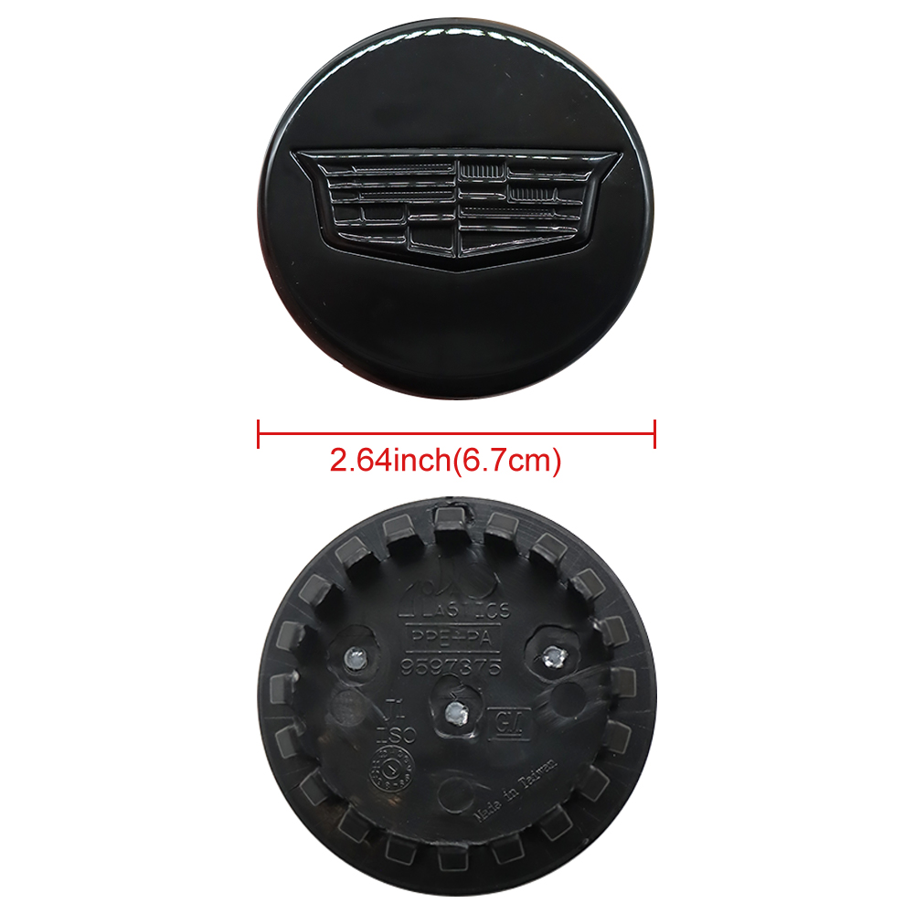 4Pcs ATS CT6 CTS XTS XT4 XT5 Plastic Wheel Center Caps Rim All Black Cadillac 66mm 19303243