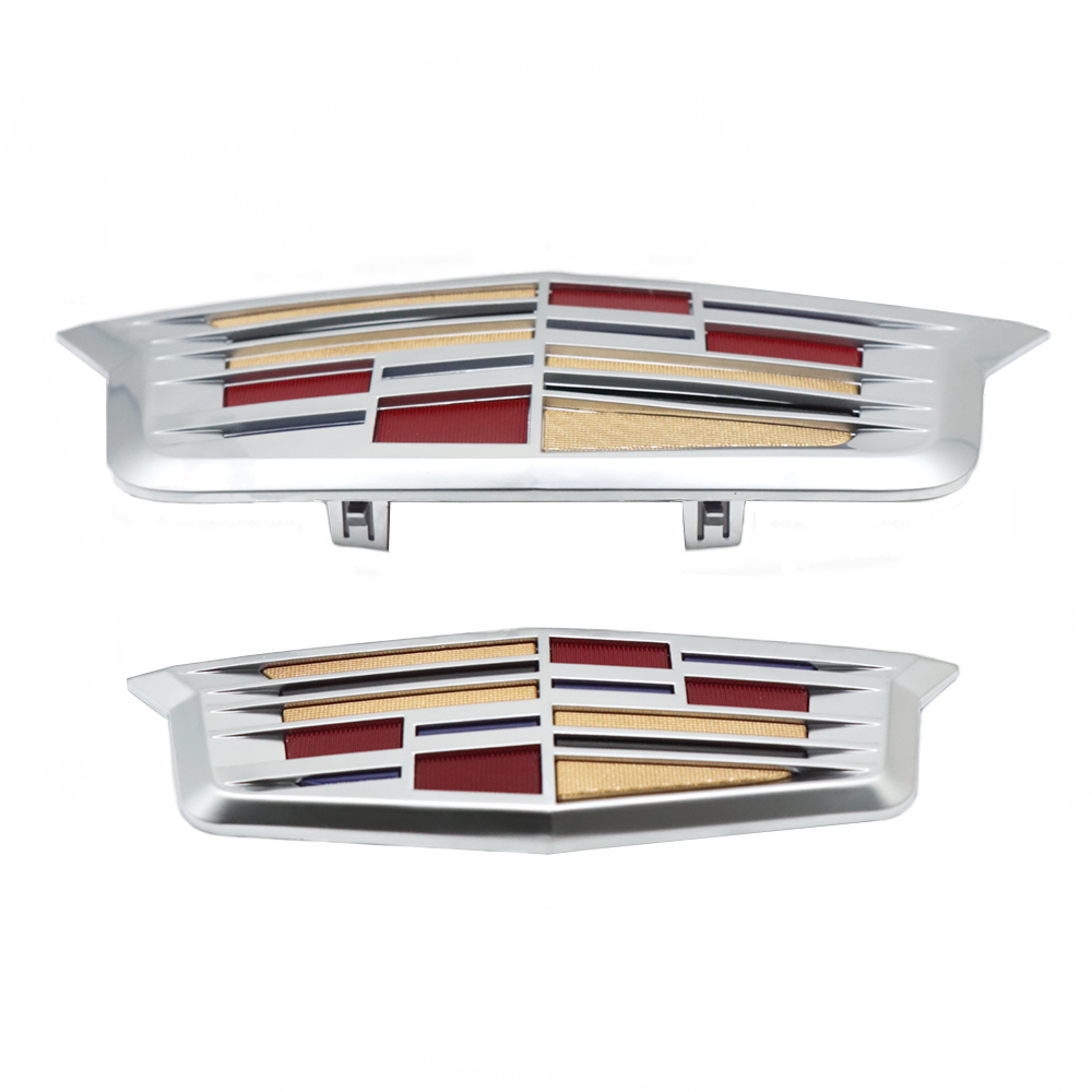 2PCS 2015-2017 XTS CT6 XT5 ATS Plastic Front Grille Rear Trunk Emblem Chrome Color Cadillac