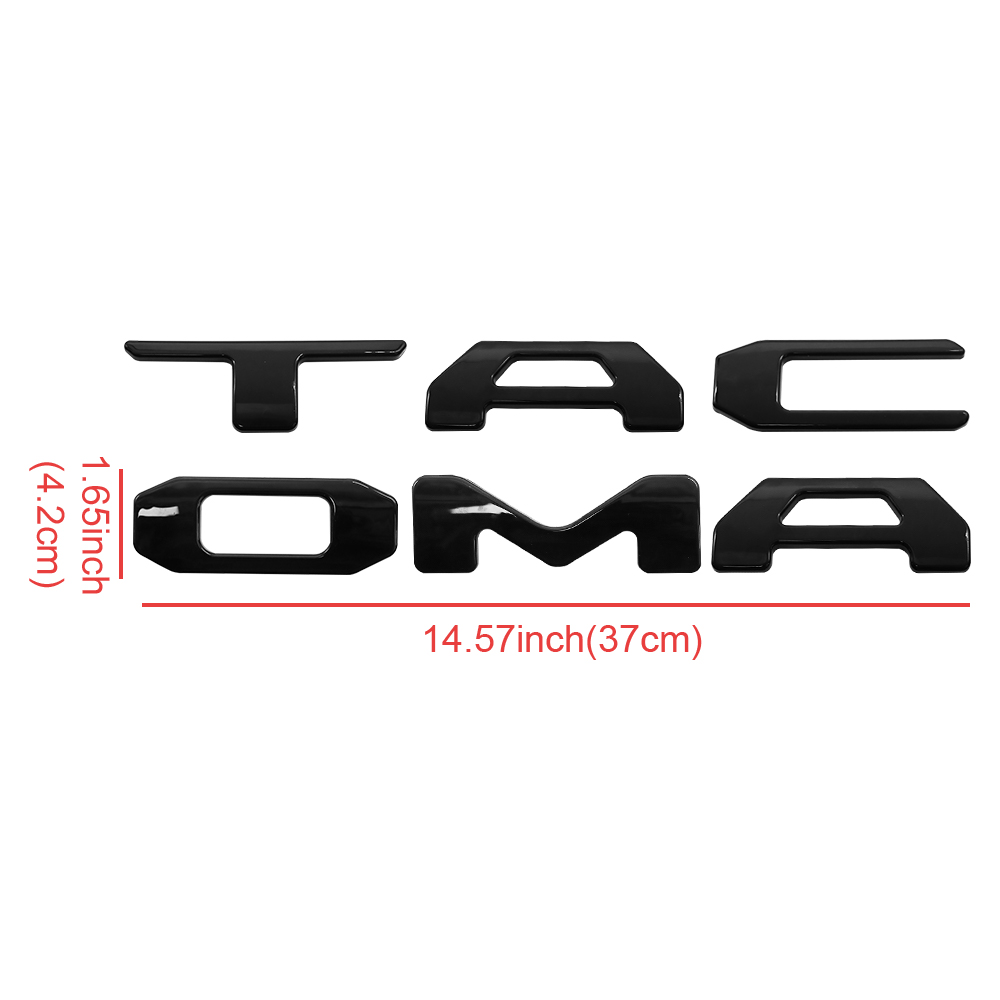 1 Set 2024 2025 2026 Tacoma Abs Plastic Tailgate Letters Gloss Black Toyota 