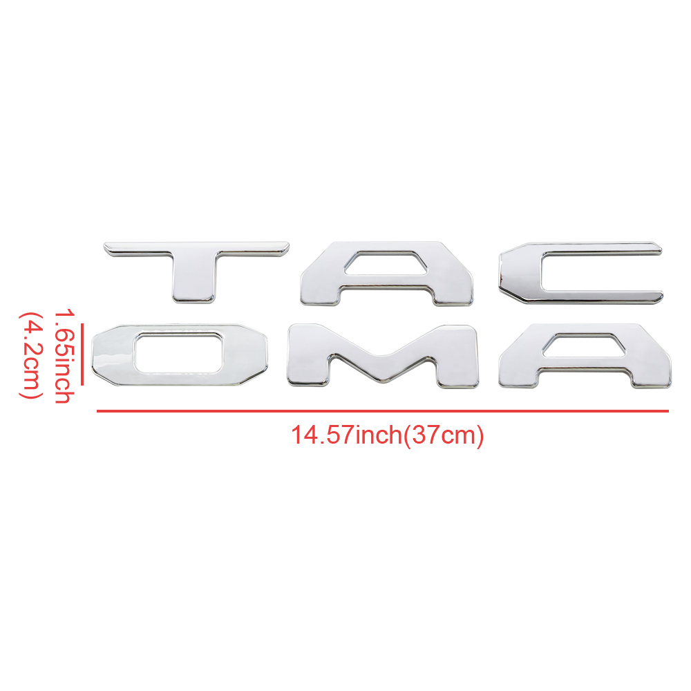 1 Set 2024-2026 Tacoma Abs Plastic Tailgate Letters Gloss Chrome Toyota 