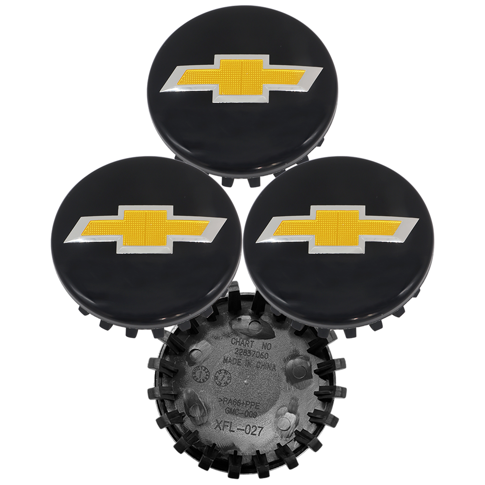 Black & Gold 83mm Center Cap for Chevrolet Silverado, Suburban, Tahoe | OE# 22837060