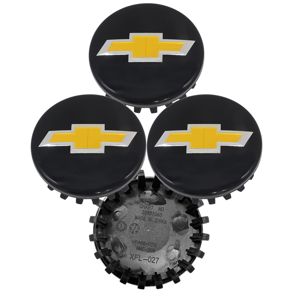 Black & Gold 83mm Center Cap for Chevrolet Silverado, Suburban, Tahoe | OE# 22837060