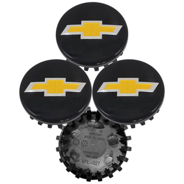 Black & Gold 83mm Center Cap for Chevrolet Silverado, Suburban, Tahoe | OE# 22837060