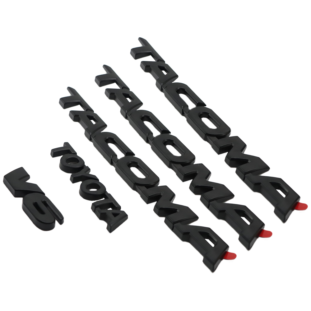5PCS 2005-2015 Tacoma V6 Emblem Matte Black Toyota