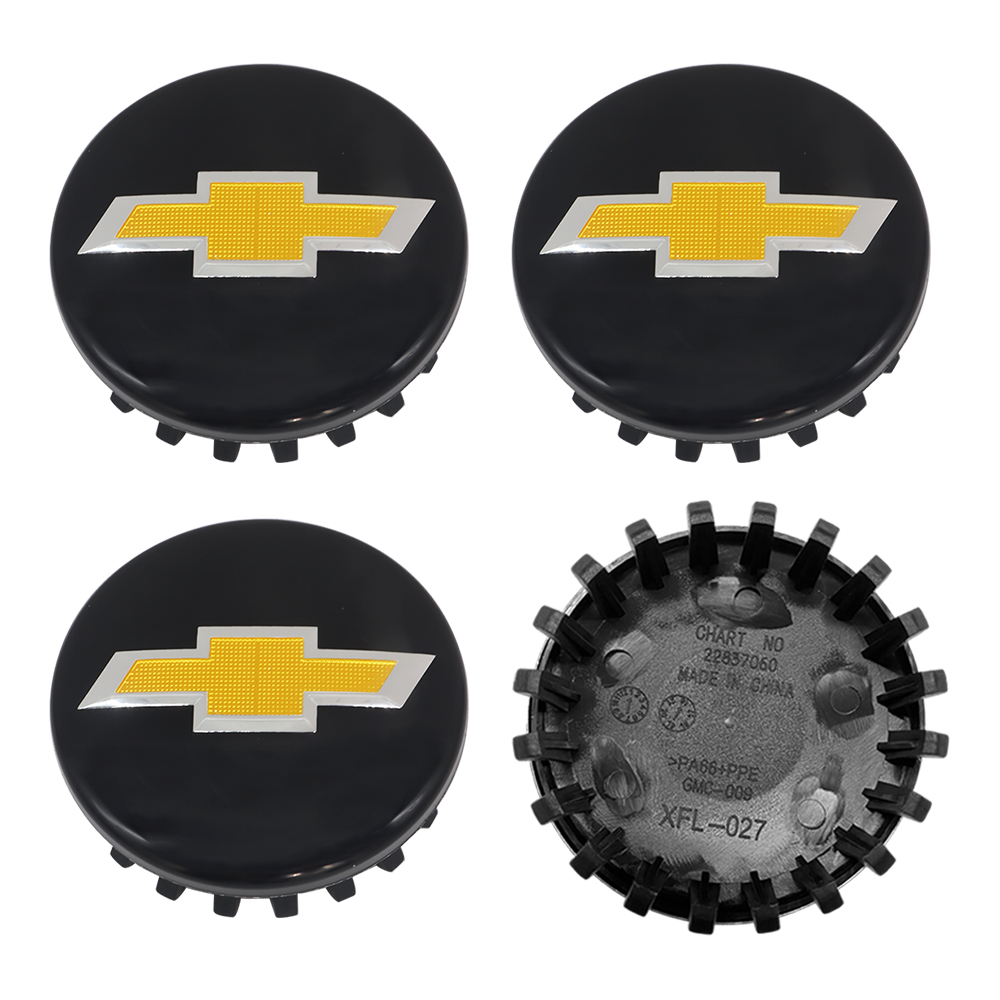 Black & Gold 83mm Center Cap for Chevrolet Silverado, Suburban, Tahoe | OE# 22837060