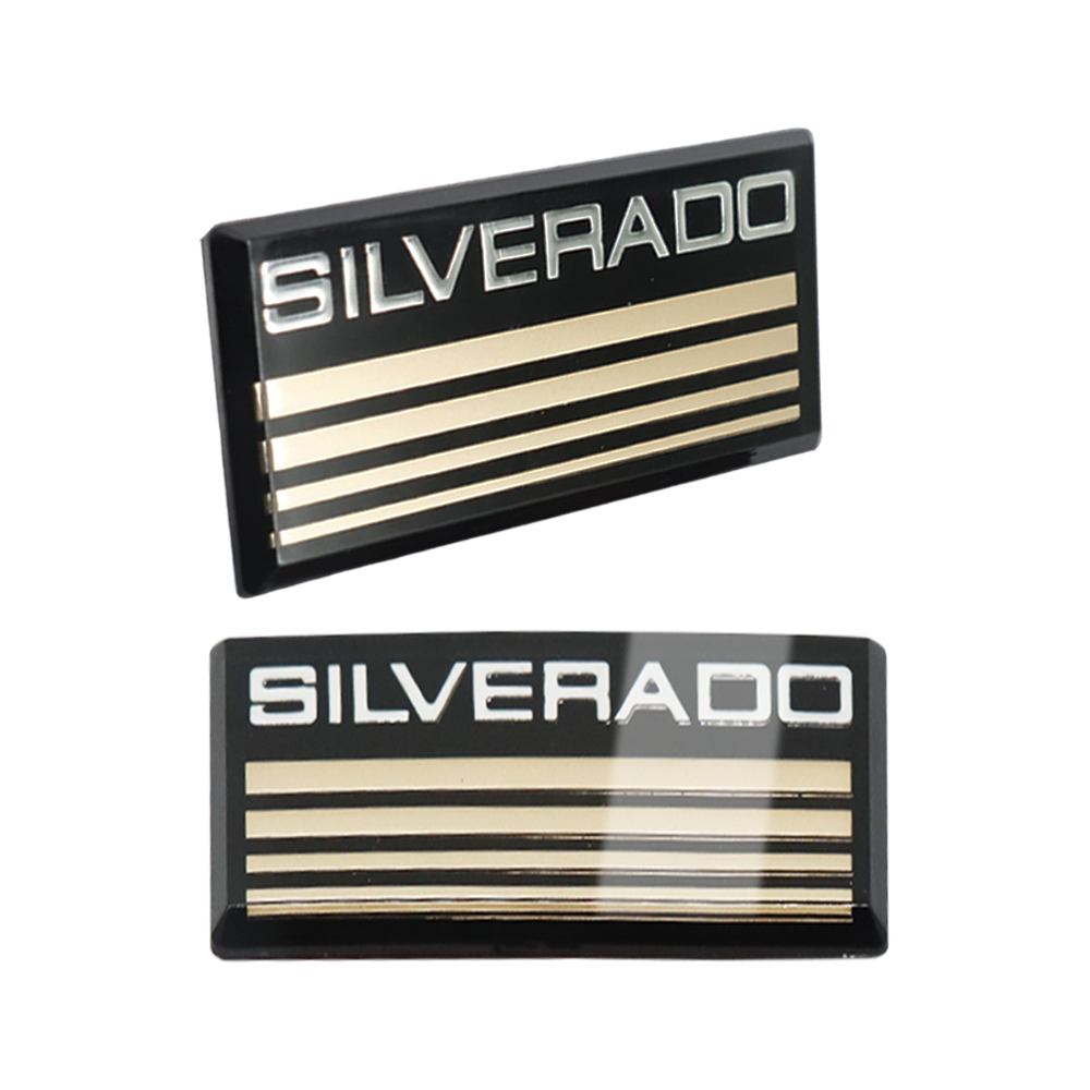 2pcs 1988-1998 Silverado Acrylic Cab Roof Side Pillar Plate Badge Gold Chevrolet
