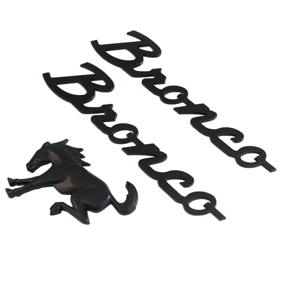 3Pcs For 2021-2026 Bronco Left Right Tailgate Emblem Kit Badge Matte Black Set Ford M-1447-BRMB