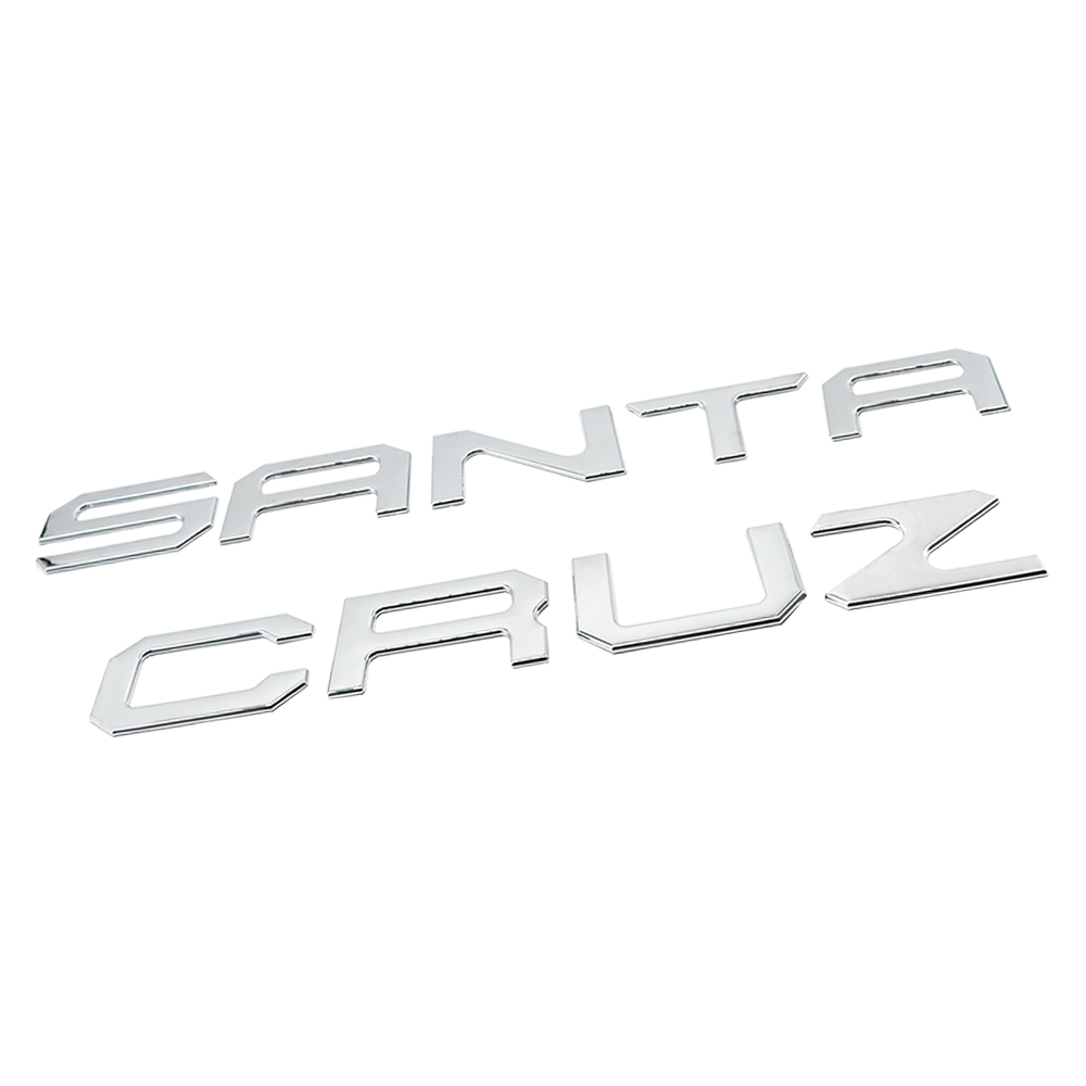 1PC 2022-2025 Santa Cruz ABS Plastic 3D Raised Rear Tailgate Trunk Letter Gloss Silver Hyundai