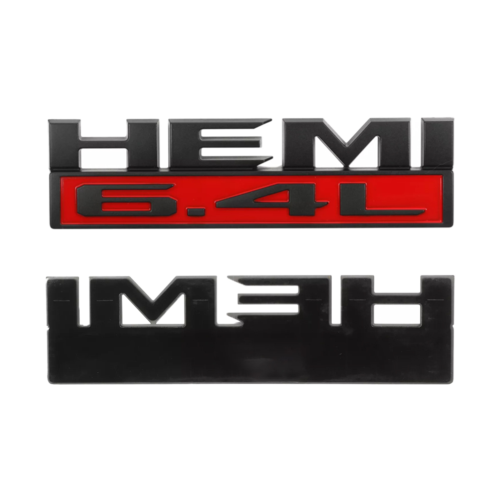 2Pcs 2019-2022 Ram 2500/3500 ABS Fender Side Badge Black Red Dodge 68358557AA