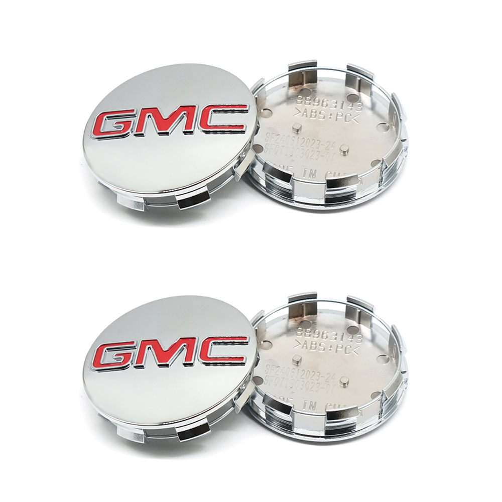 4PCS 2014-2020 Sierra Yukon Denali Plastic 83mm Wheel Center Cap Chrome Red GMC 20942032 20941995