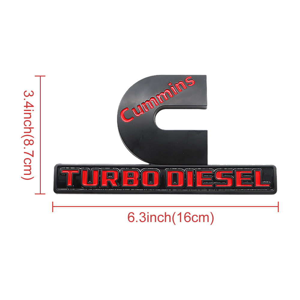2pcs RAM 2500 3500 Side Fender Cummins Turbo Diesel Badge Left Right Nameplate Red Black Dodge 68276962AA