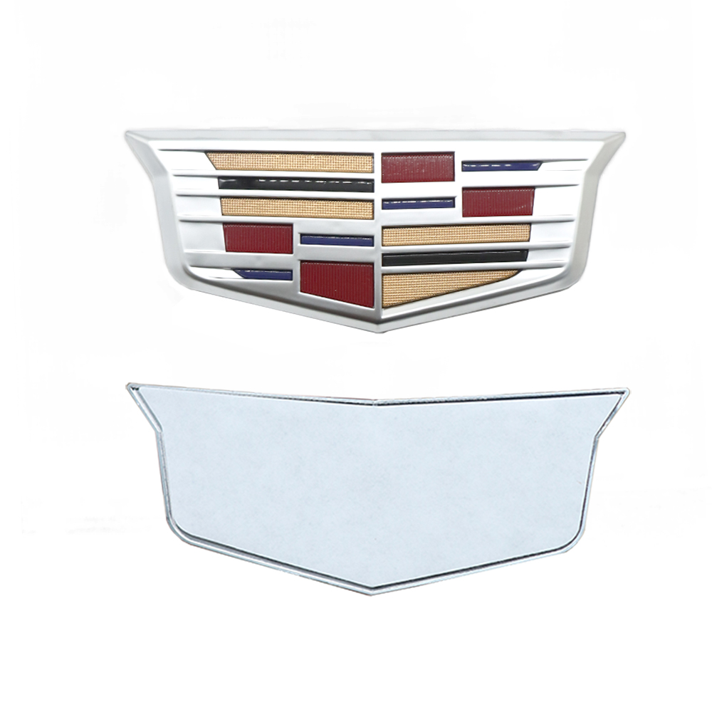 2PCS 2015-2017 XTS CT6 XT5 ATS Plastic Front Grille Rear Trunk Emblem Chrome Color Cadillac