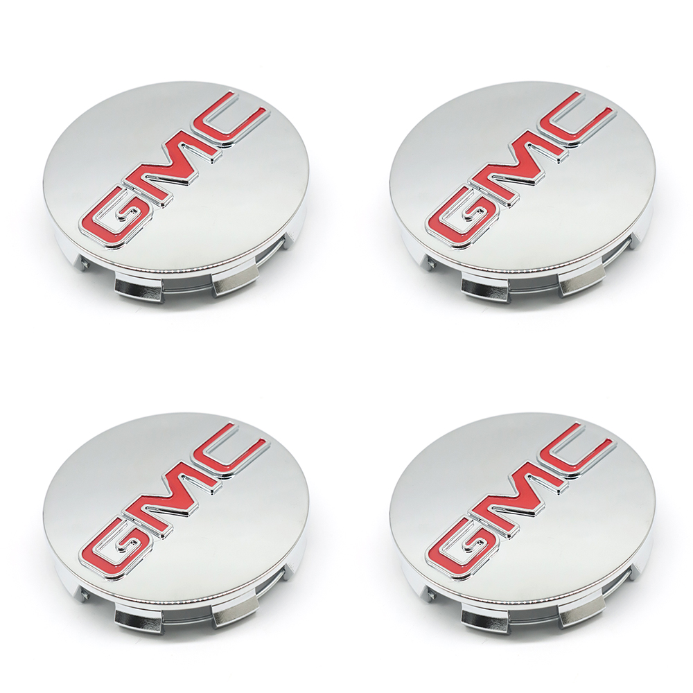 4PCS 2014-2020 Sierra Yukon Denali Plastic 83mm Wheel Center Cap Chrome Red GMC 20942032 20941995