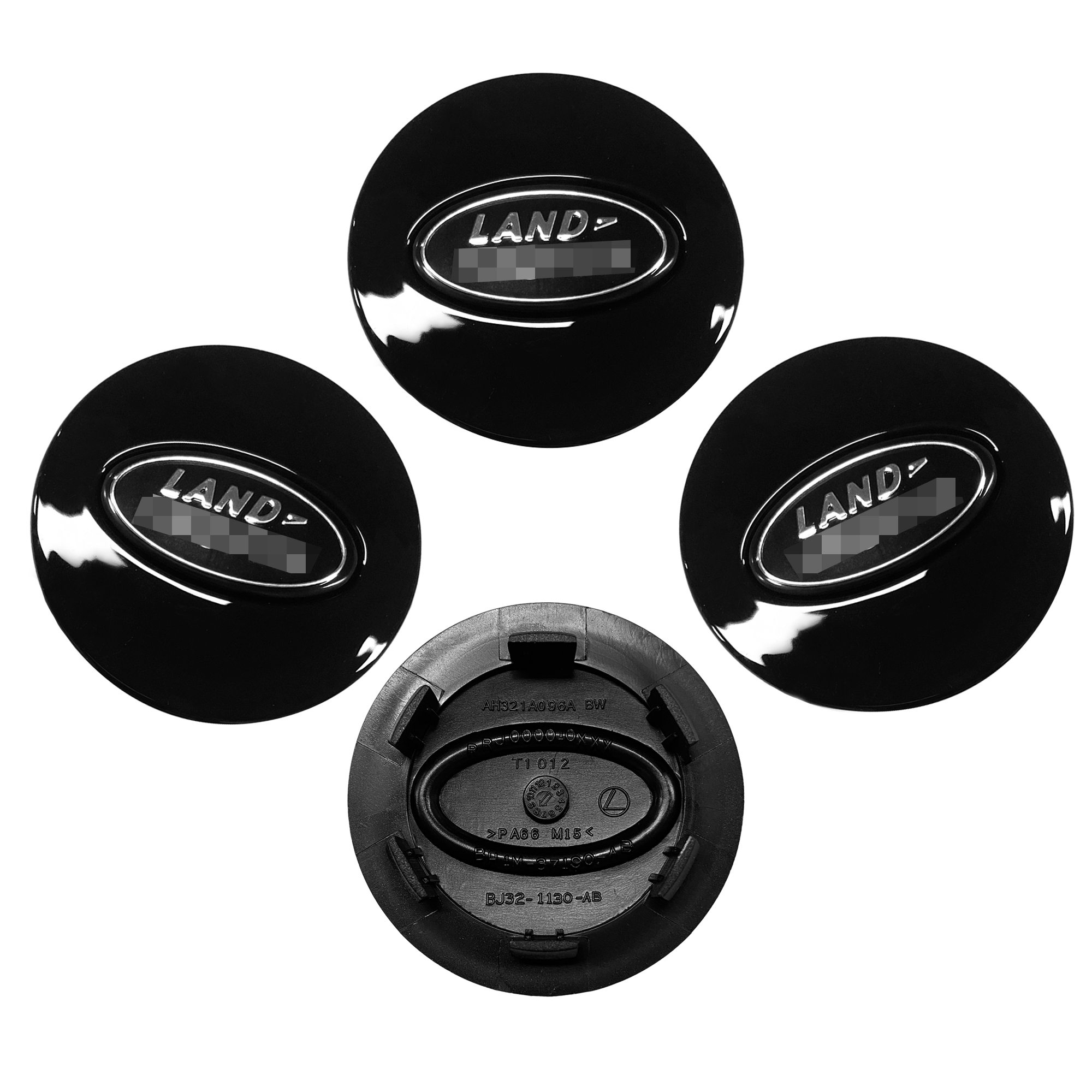 63mm Center Caps for Land Rover | Gloss Black (Set of 4)