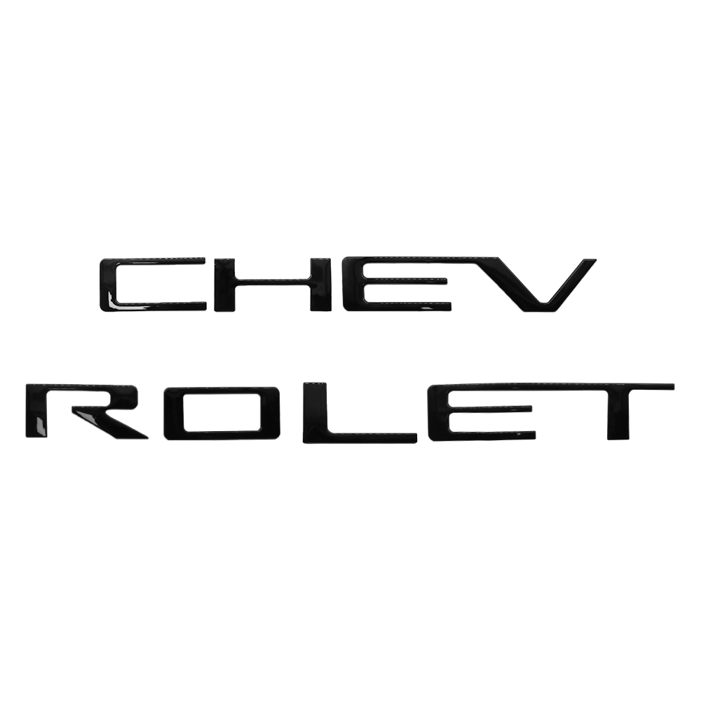 2019-2026 Silverado 1500 2500/3500HD ABS Plastic Tailgate Insert Letter Gloss Black Chevrolet Liftgate Letter
