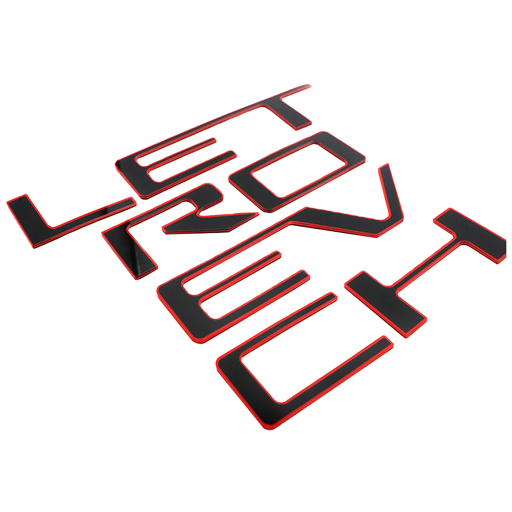 2019-2026 Silverado 1500 2500HD 3500HD Acrylic Tailgate Insert Letter Black Red Chevrolet Letter