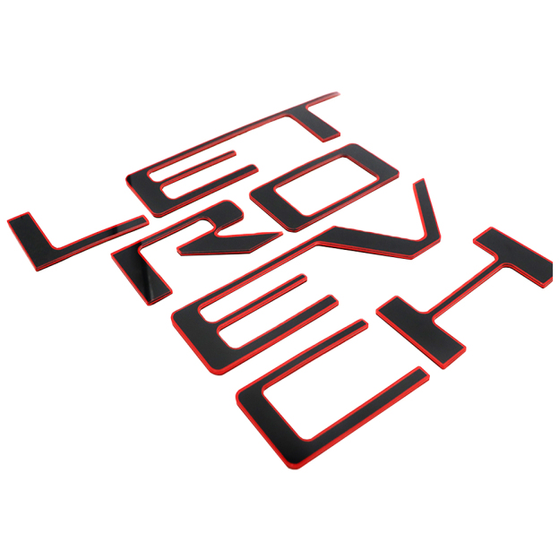 2019-2026 Silverado 1500 2500HD 3500HD Acrylic Tailgate Insert Letter Black Red Chevrolet Letter