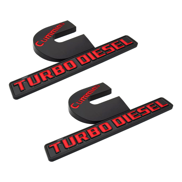 2pcs RAM 2500 3500 Side Fender Cummins Turbo Diesel Badge Left Right Nameplate Red Black Dodge 68276962AA