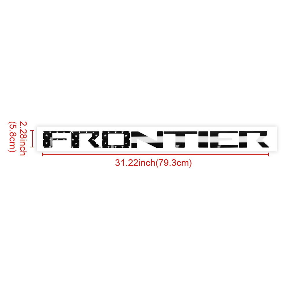 2022-2026 Frontier Acrylic Tailgate Insert Letters Black White USA Flag Nissan T99G8-9BU1B
