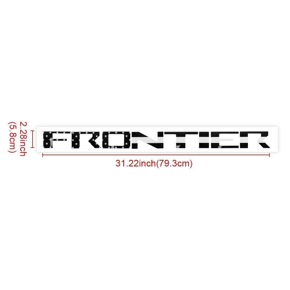 2022-2026 Frontier Acrylic Tailgate Insert Letters Black White USA Flag Nissan T99G8-9BU1B