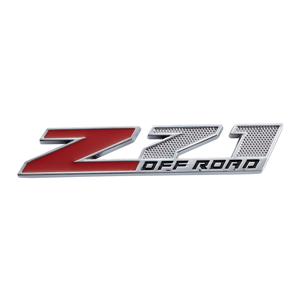 1PC Silverado Tahoe Colorado Suburban Zinc Alloy Z71 Front Grille Badge Chrome Red Bolt On Chevrolet