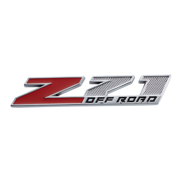 1PC Silverado Tahoe Colorado Suburban Zinc Alloy Z71 Front Grille Badge Chrome Red Bolt On Chevrolet