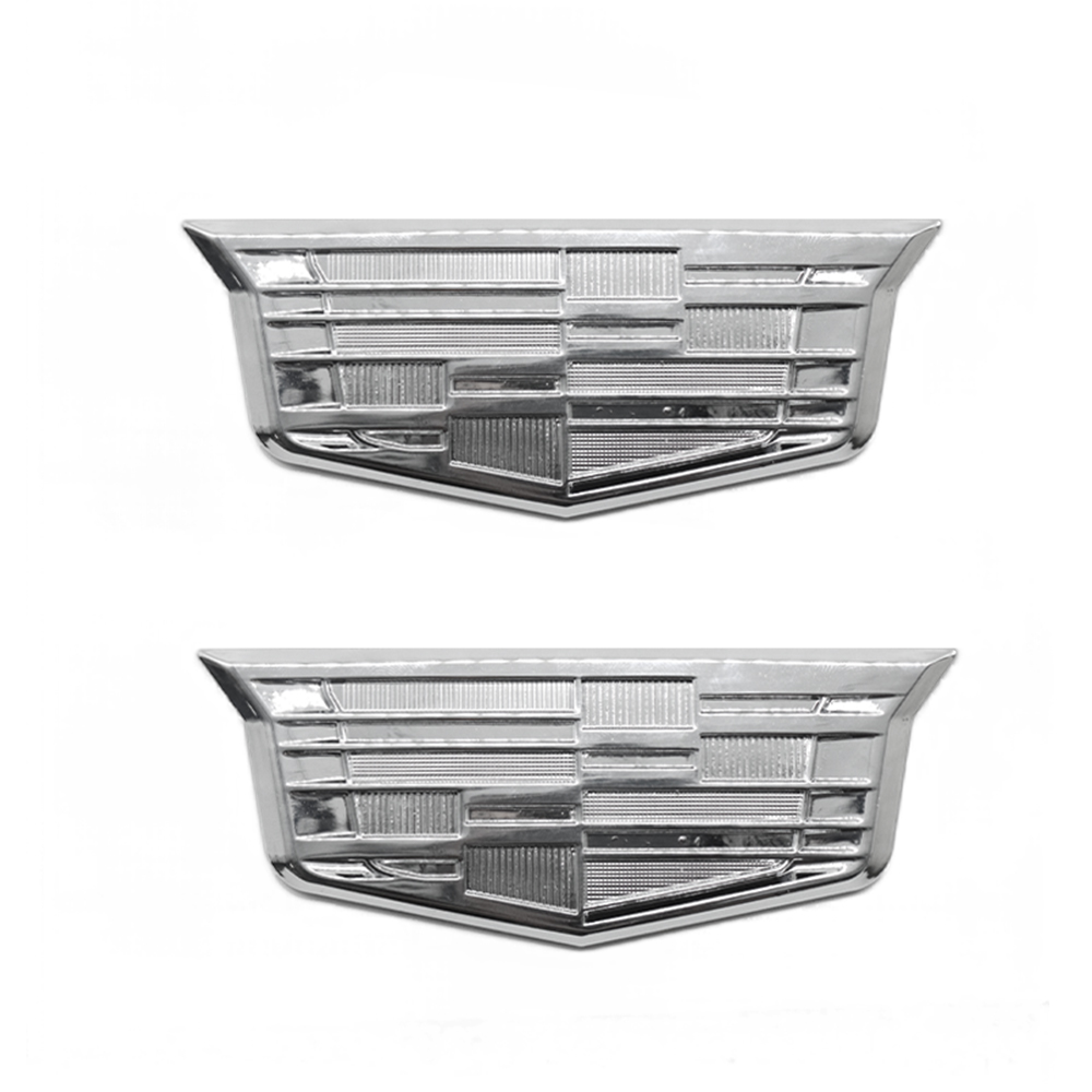 2PCS Escalade CTS STS DTS SRX XTS Metal Fender Marker Door Emblem Chrome Cadillac 84552887