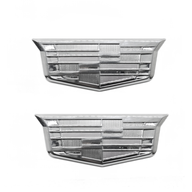 2PCS Escalade CTS STS DTS SRX XTS Metal Fender Marker Door Emblem Chrome Cadillac 84552887