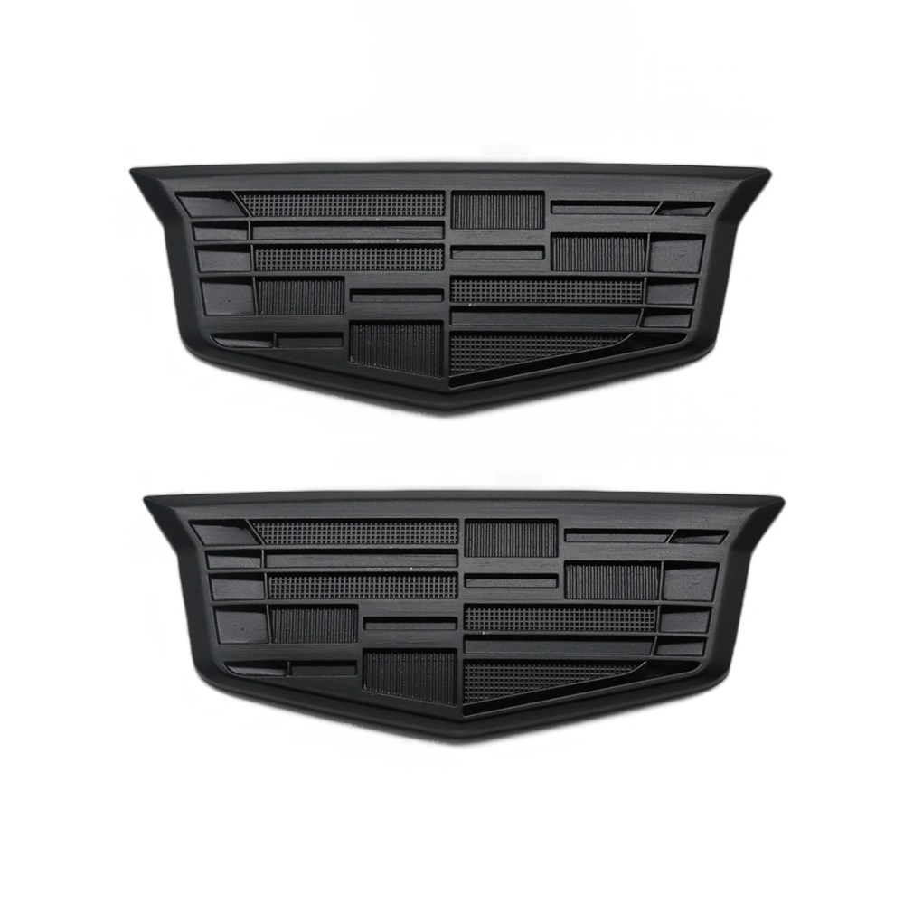 2PCS Escalade CTS STS DTS SRX XTS Metal Fender Marker Door Emblem Black Cadillac 84552887
