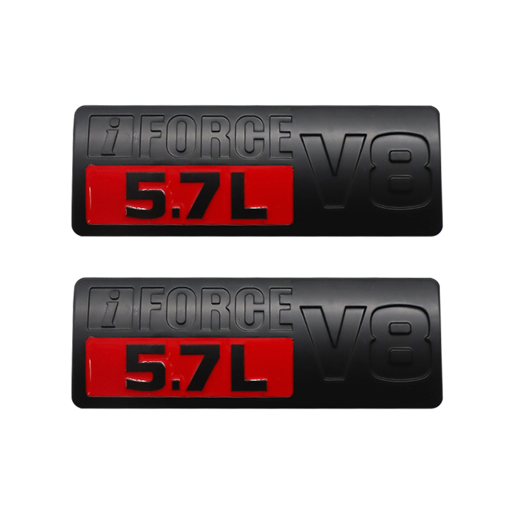 1Pc 2007-2021 Tundra ABS Plastic 5.7L V8 Iforce 3D Side Door Badge Black Red Toyota 754720C050
