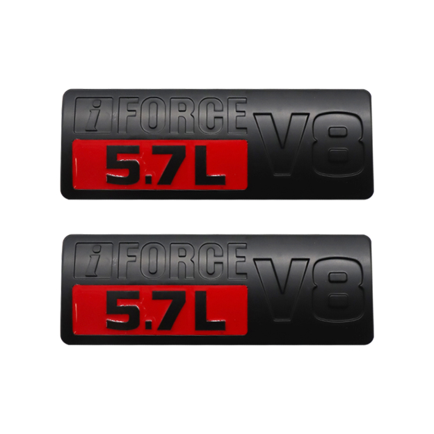 1Pc 2007-2021 Tundra ABS Plastic 5.7L V8 Iforce 3D Side Door Badge Black Red Toyota 754720C050