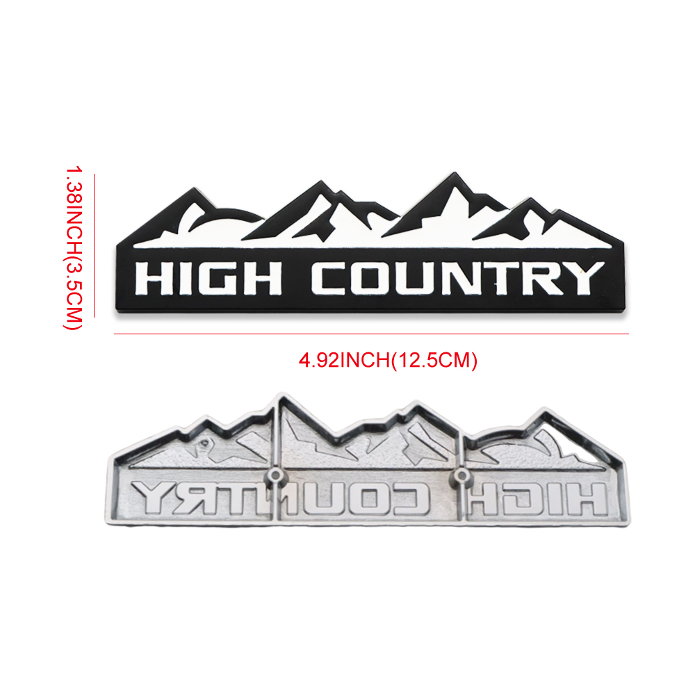 2Pcs 2014-2020 Silverado 1500 2500HD 3500HD Metal High Country Side Fender Badges Black Chevrolet
