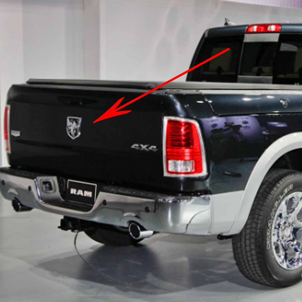 2013-2018 RAM 1500 2500 3500 ABS Rams Head Rear Tailgate Emblem Matte Black Dodge 68218155AB