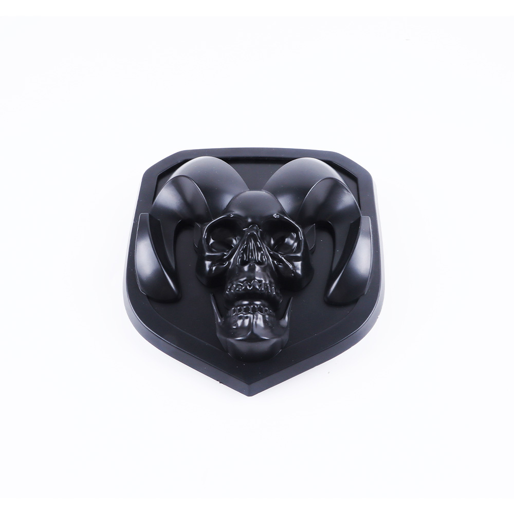 2013-2018 RAM 1500 2500 3500 ABS Rams Skull Head Front Grill Emblem Matte Black Dodge 68140322AA