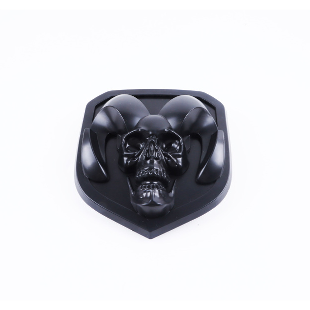 2013-2018 RAM 1500 2500 3500 ABS Rams Skull Head Front Grill Emblem Matte Black Dodge 68140322AA