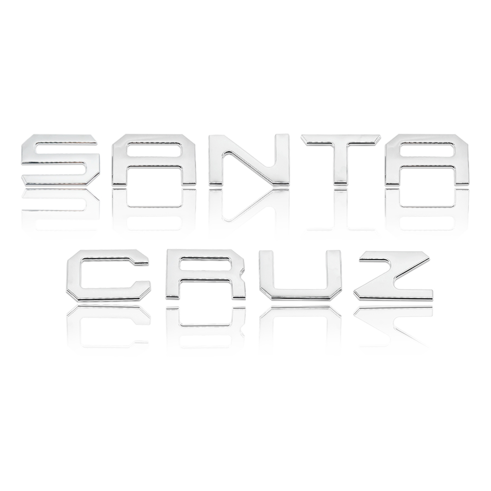 1PC 2022-2025 Santa Cruz ABS Plastic 3D Raised Rear Tailgate Trunk Letter Gloss Silver Hyundai