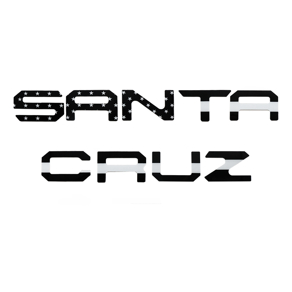 2022-2025 Santa Cruz Acrylic Tailgate Insert Letter Black US Flag Hyundai 