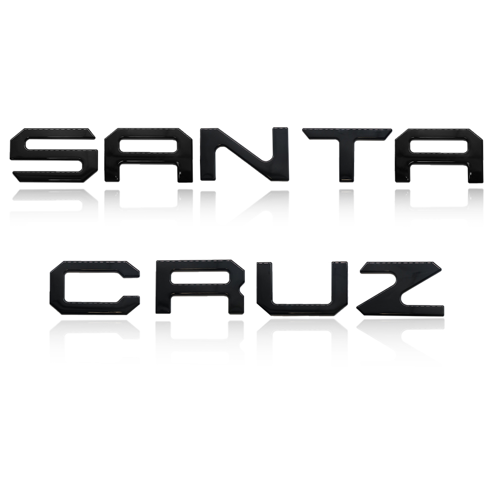 1PC 2022-2025 Santa Cruz ABS Plastic 3D Raised Rear Tailgate Trunk Letter Gloss Black Hyundai