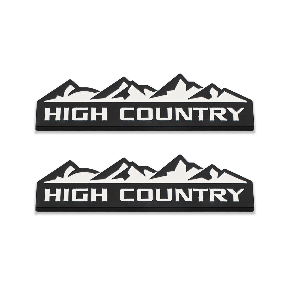2Pcs 2014-2020 Silverado 1500 2500HD 3500HD Metal High Country Side Fender Badges Black Chevrolet