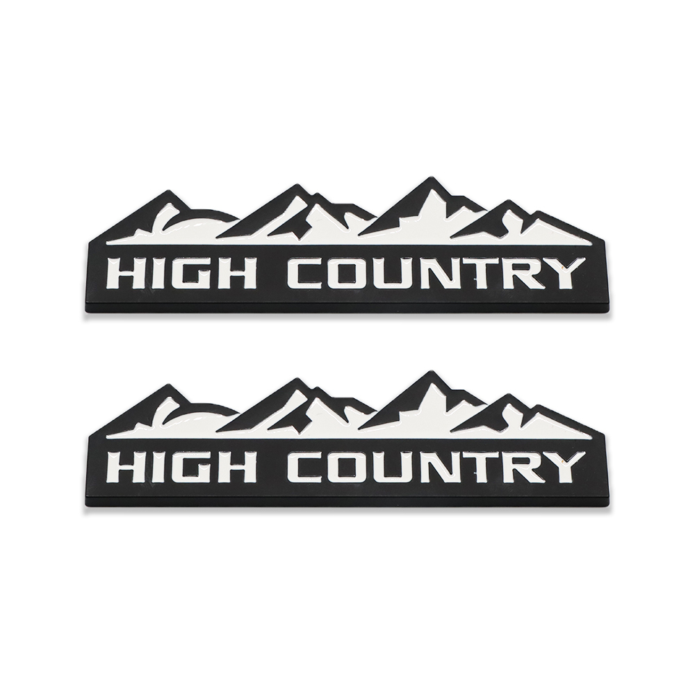 2Pcs 2014-2020 Silverado 1500 2500HD 3500HD Metal High Country Side Fender Badges Black Chevrolet