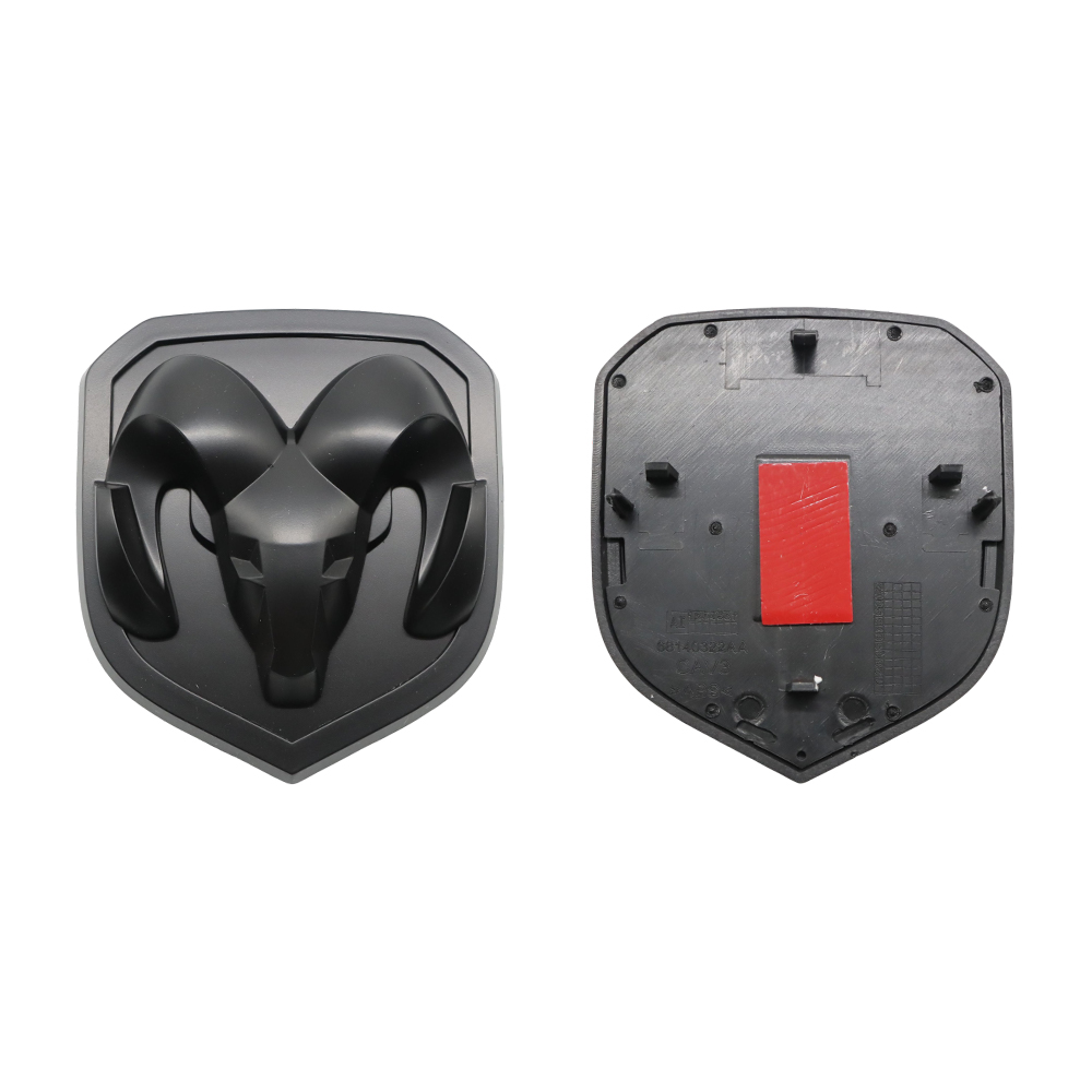 2Pcs 2013-2018 Ram 1500 2500 3500 Front & Rear RAMS Head Emblem Matte Black 68218155AB 68140322AA