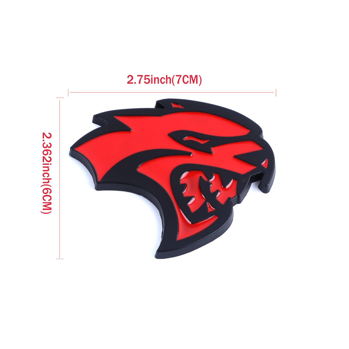 2Pcs 2015-2019 Charger Challenger ABS Hellcat Badge Black Red Dodge Devilcat Decal Nameplate